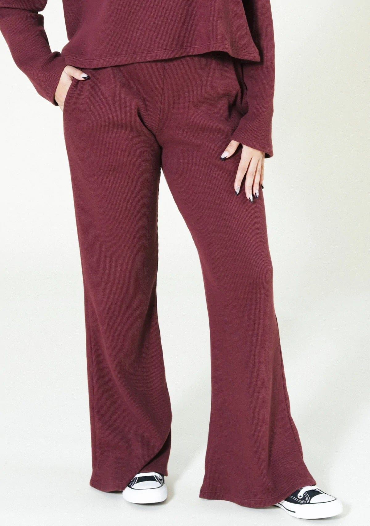 Marcela Waffle Pant Lounge + Pajama Bottoms Poplinen XS Port