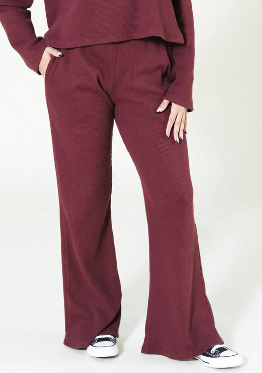 Marcela Waffle Pant Lounge + Pajama Bottoms Poplinen XS Port