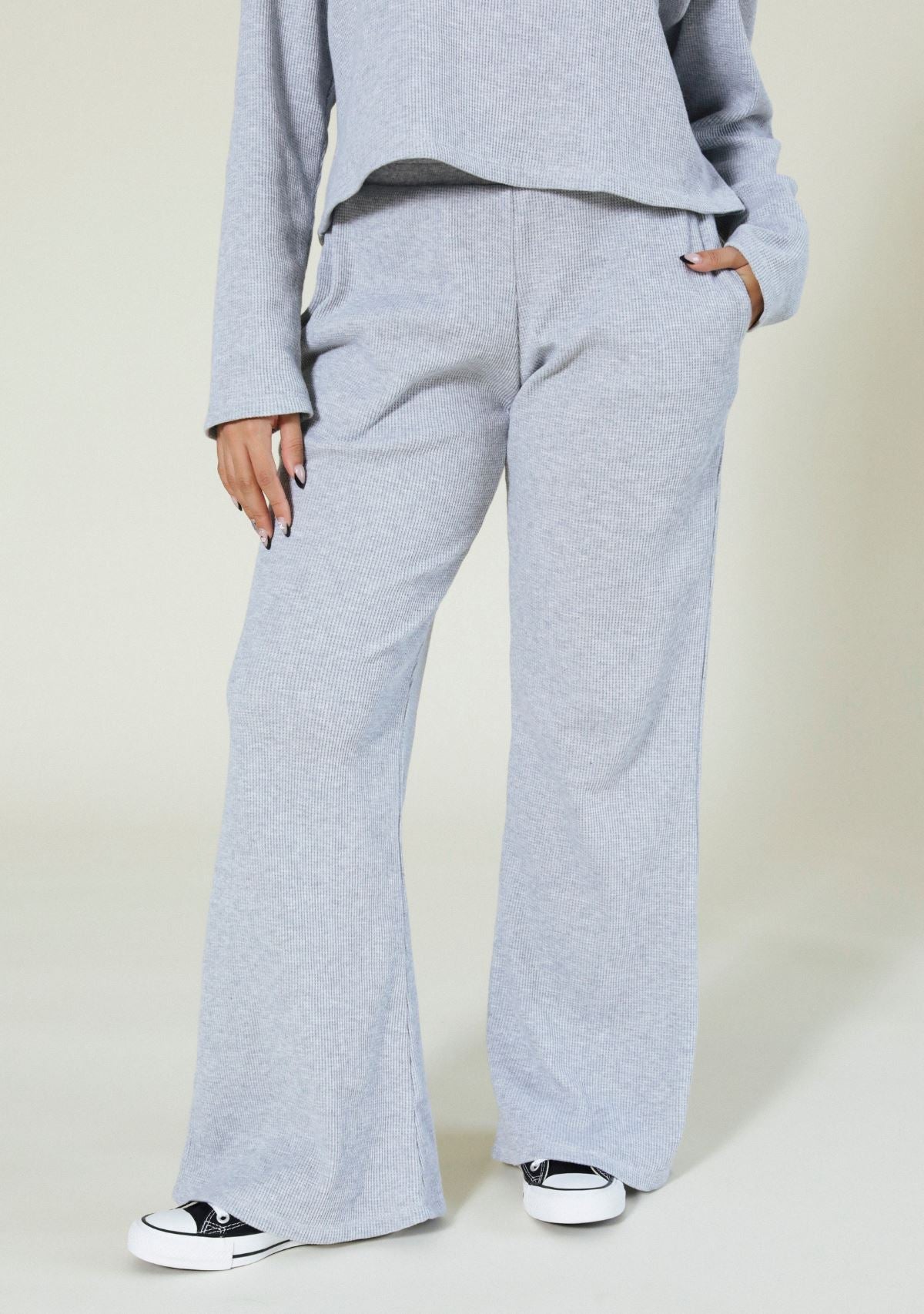 Poplinen Marcela Organic Cotton Waffle Pant - Heather Gray Pajama Pant Poplinen