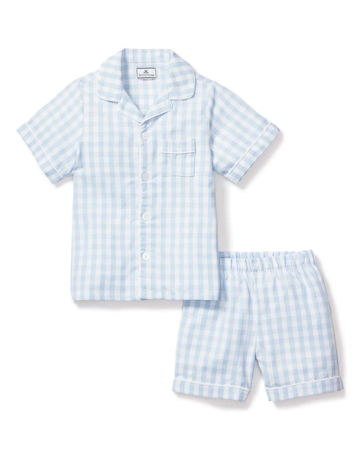 Short Set - Light Blue Gingham