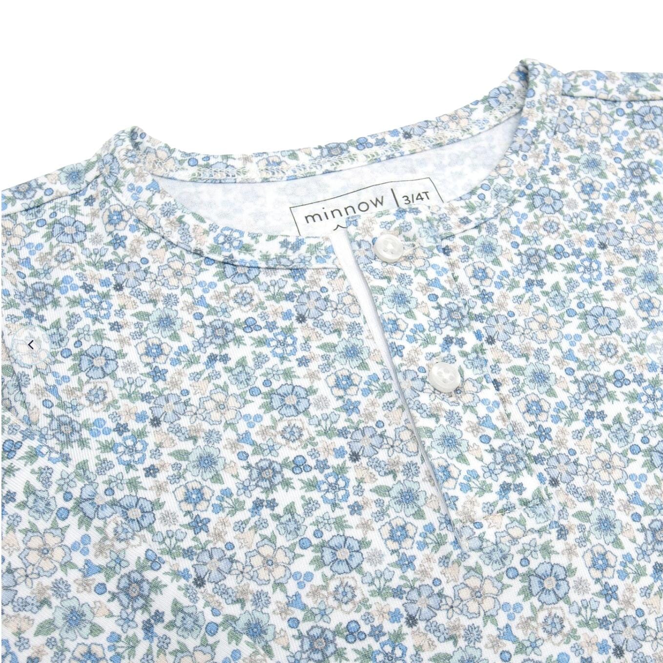 Slate Floral Pima Pajama Set - Girl's