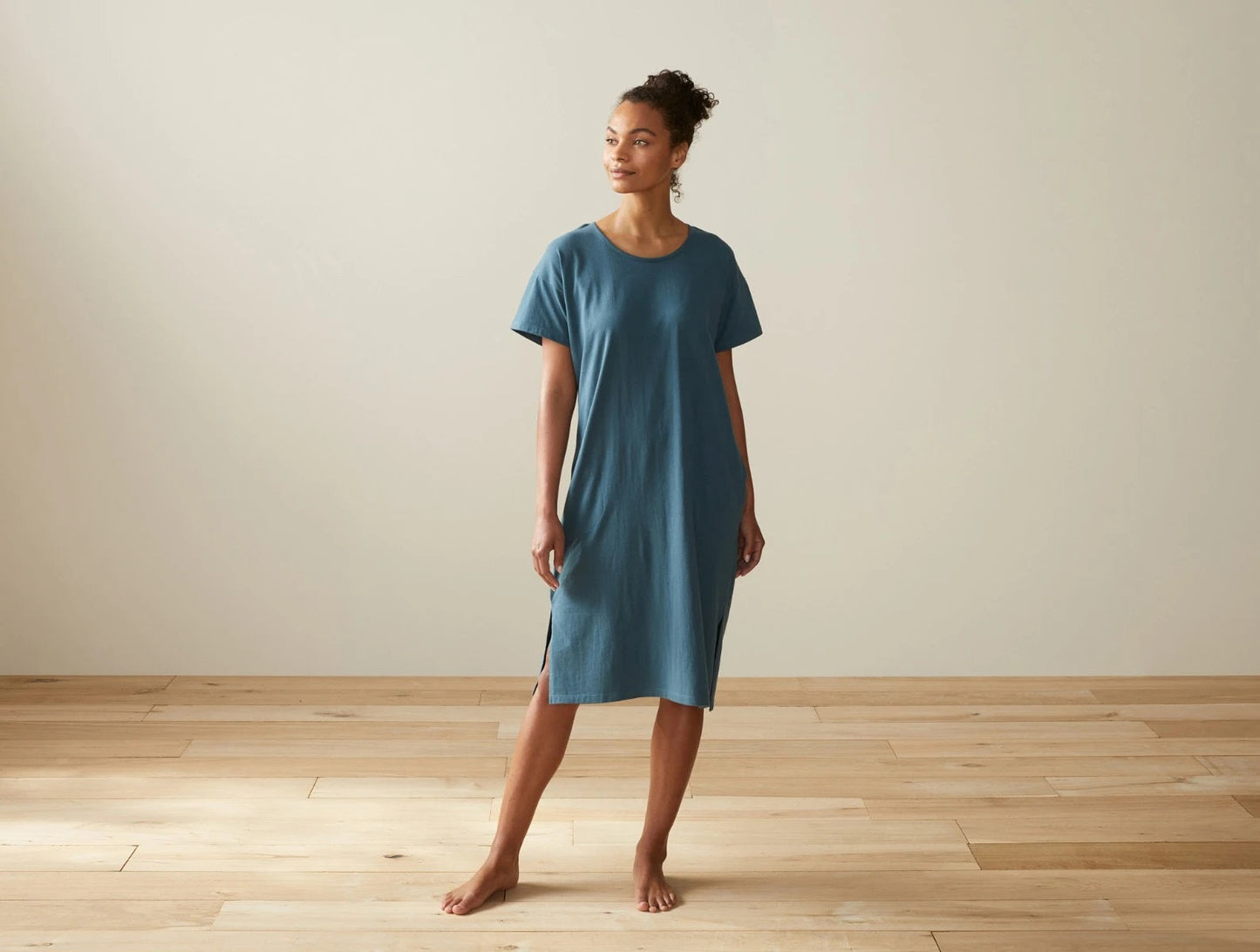 Solstice Lounge Dress Lounge Dresses + Jumpsuits Coyuchi S Aegean