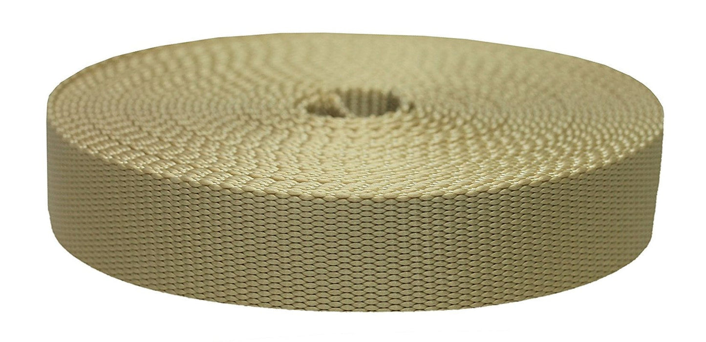 Strapworks 2 Inch X 10 Yard Flat Nylon Webbing Strap, Khaki