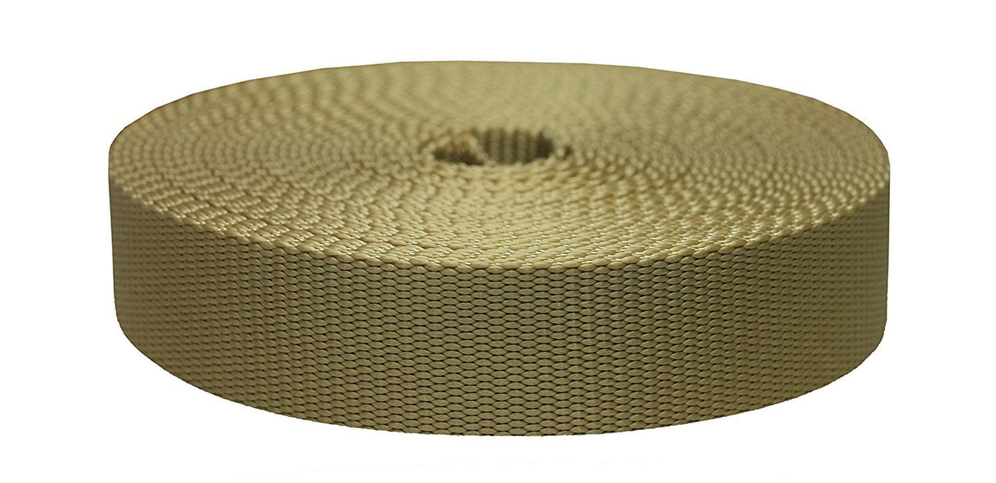 Strapworks 2 Inch X 10 Yard Flat Nylon Webbing Strap, Khaki