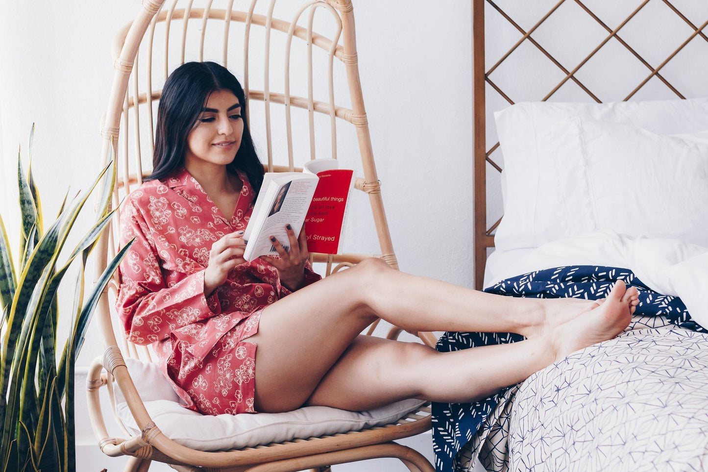 Tattoo Flower Pajama Set - Dusty Rose + Cream