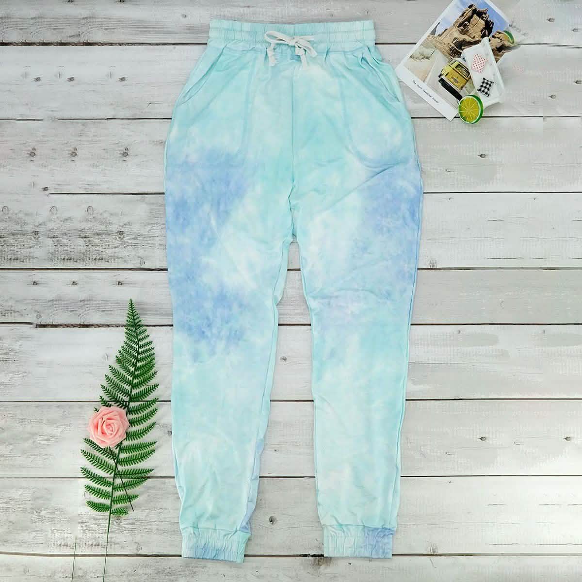 Tie Dye Sweatpants Women's Clothing S Blue - DailySale