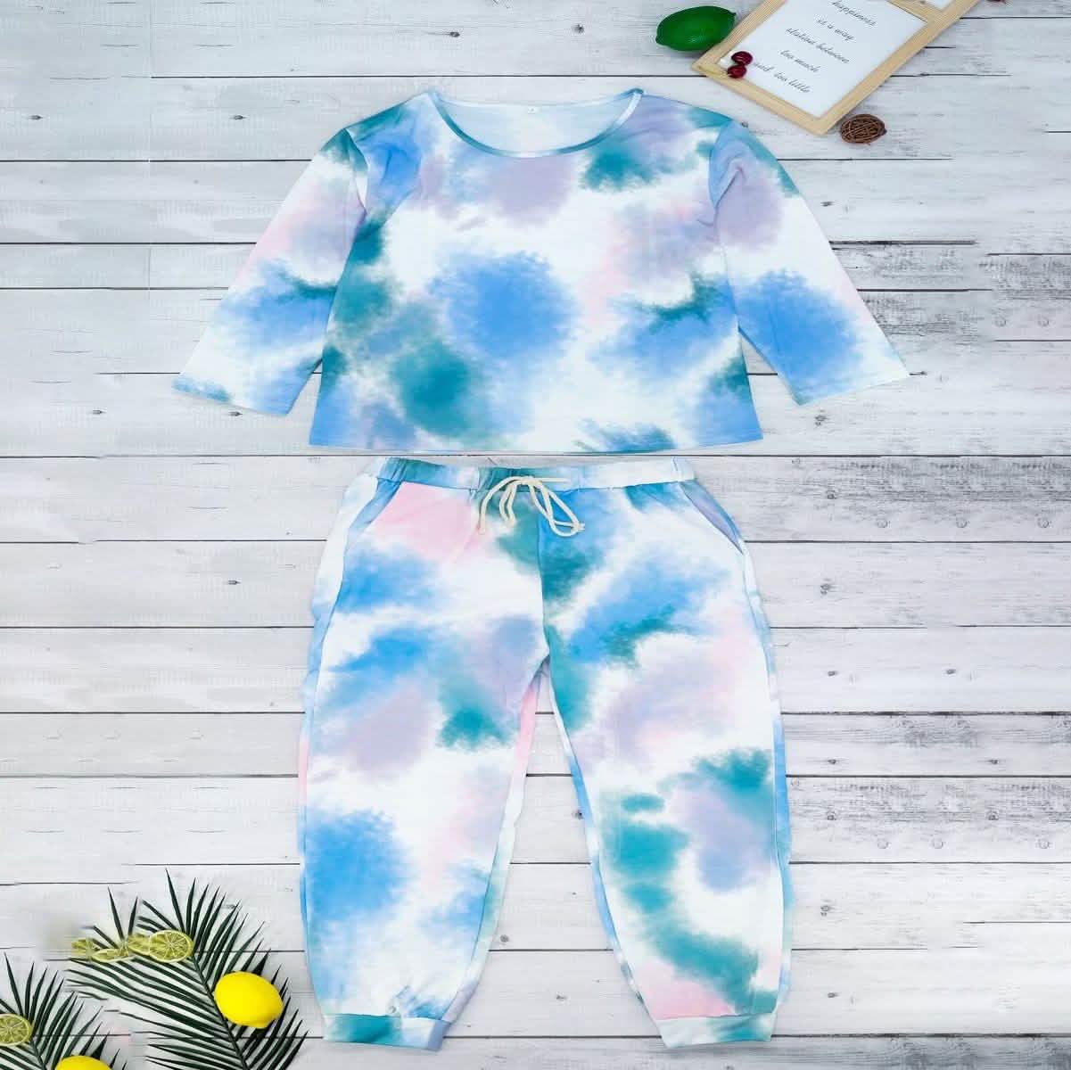 Tie Dye Sweatsuit Women's Clothing Multicolor S - DailySale