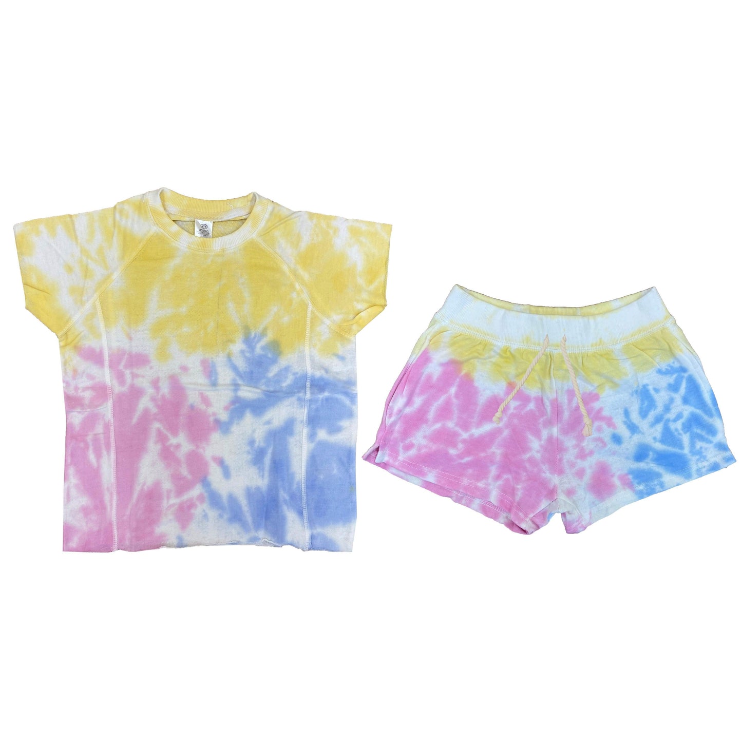 Tie-Dye Tee & Shorts Lounge Sets Women's Clothing Bubble Gum S - DailySale
