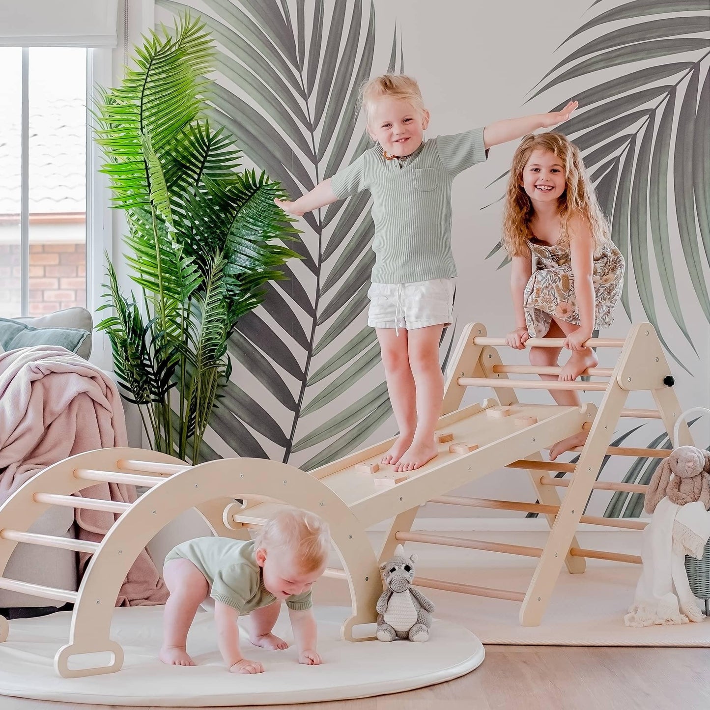 Tiny Land® 5-in-1 Montessori Climbing Set for Kids | Indoor and Outdoor Activity Set