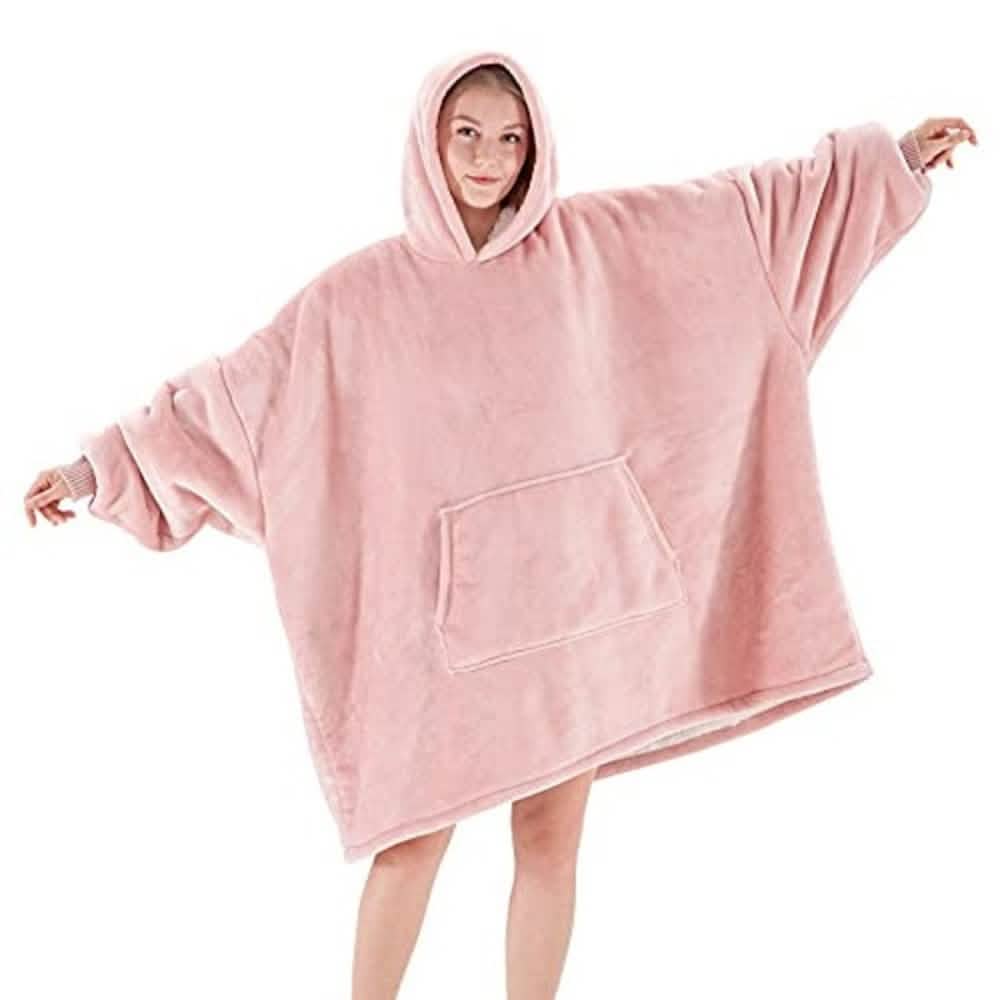 Unisex Oversized Sherpa Wearable Blanket Women's Loungewear Pink - DailySale