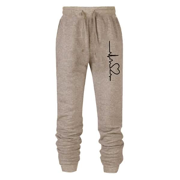 Women's Heartbeat Joggers Sweatpants Women's Loungewear Beige S - DailySale