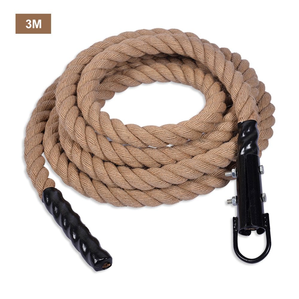 Younar Climbing Rope Polyester Strong Jute Training Rope with Hooks Climbing Exercise Hemp